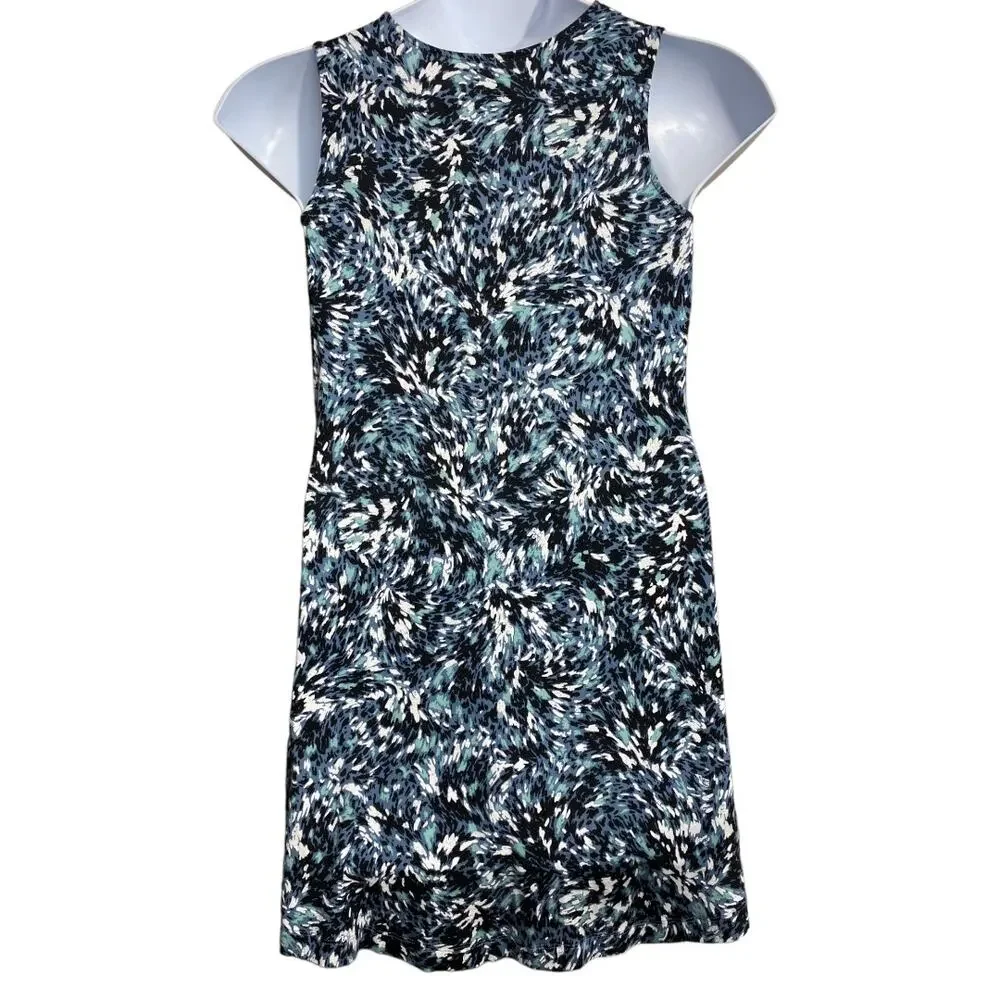 Soma blue green & white Lounge wear drape neck dress‎ XSmall